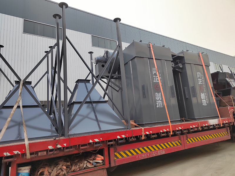 发往山东荣城2台96单机除尘器及除尘管道